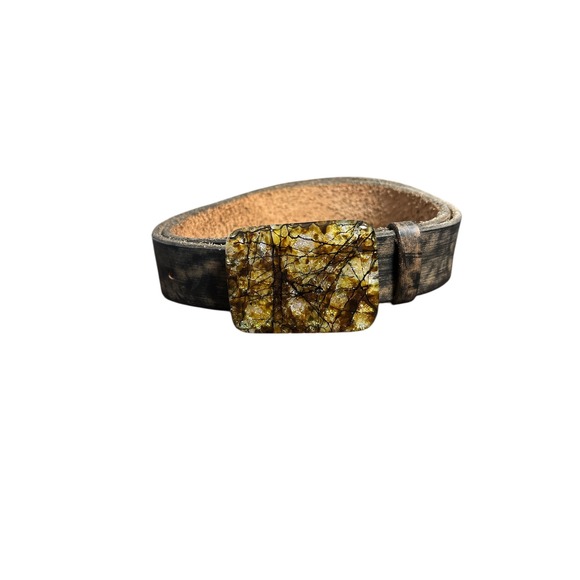 Isabelle Glass Handcrafted Fused Glass &
Distressed Leather Belt main image 4
